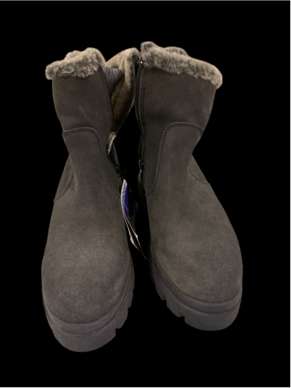 Women's Bos & Co. Waterproof Winter Boots Size 9 Black Grey
